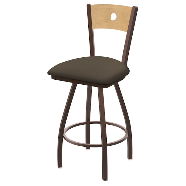 36" Swivel Counter Stool, Black Wrinkle, Nat Back, Canter Earth Seat